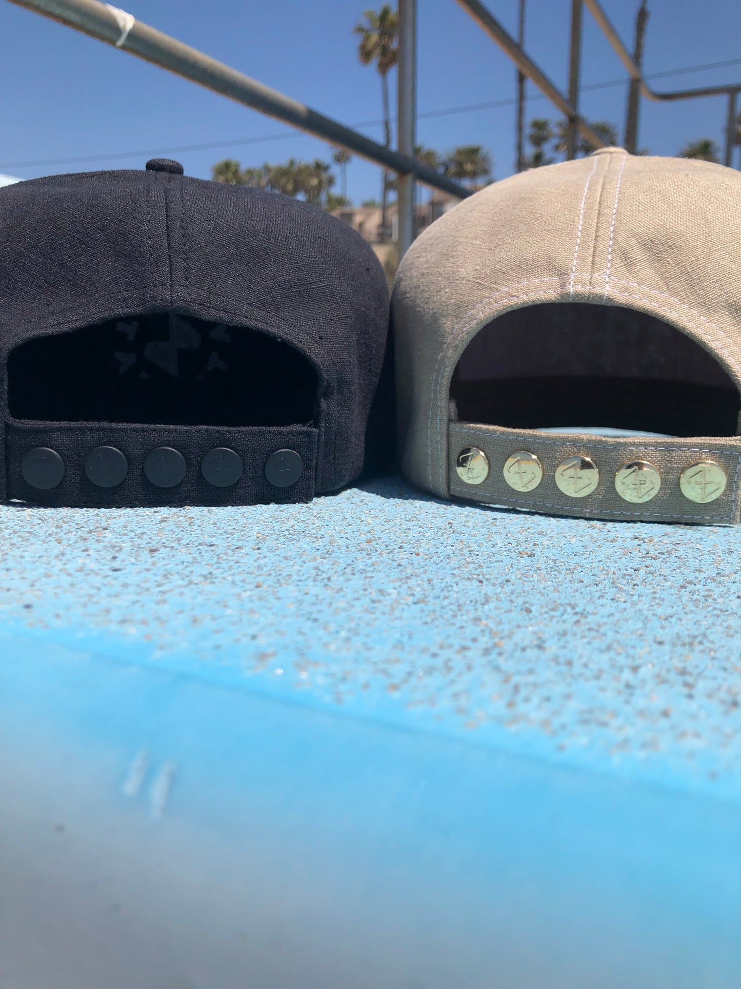 Black 7 Panel Flat Brim Hemp Hat