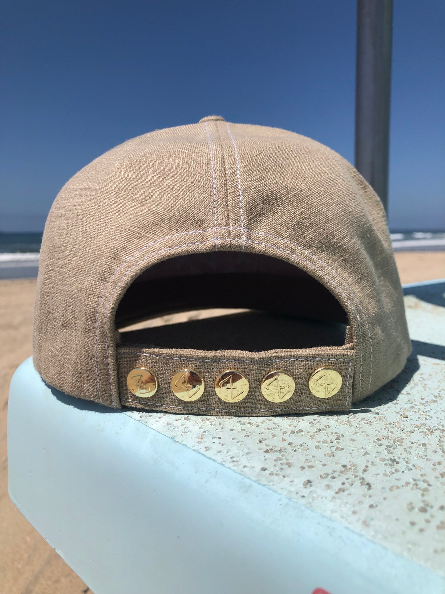 Latte 7 Panel Flat Brim Hemp Hat