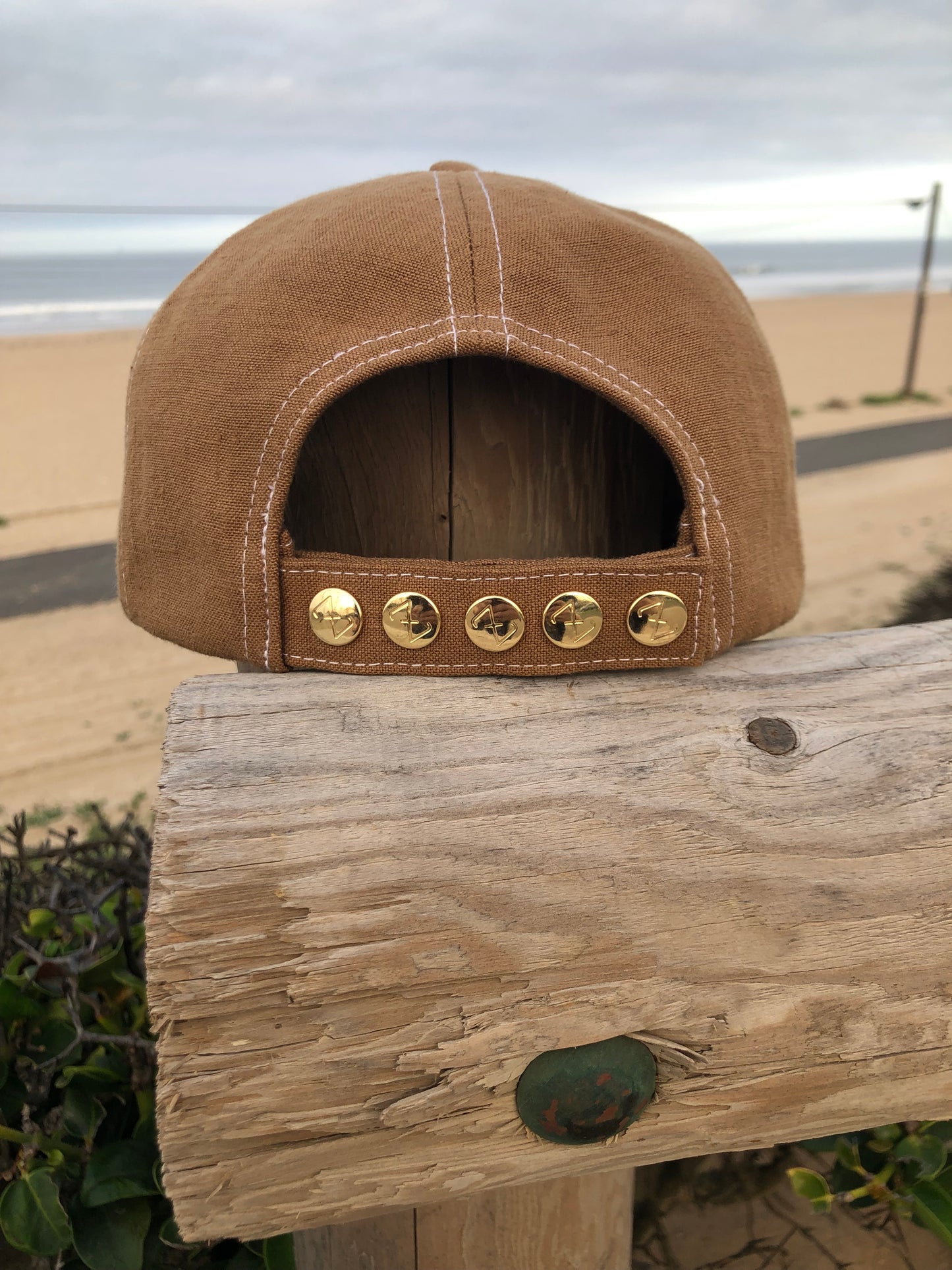 Mocha 5 Panel Curved Brim Hemp Hat