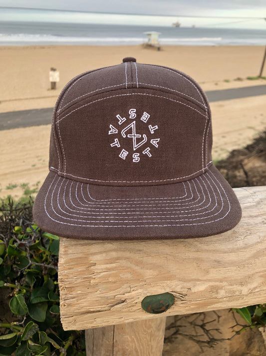 Espresso 7 Panel Flat Brim Hemp Hat